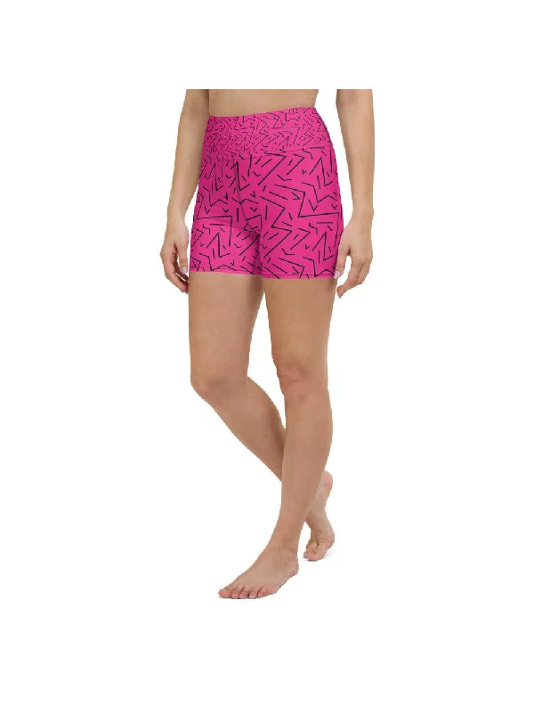 Energy Plan Pink Black Line Yoga Shorts