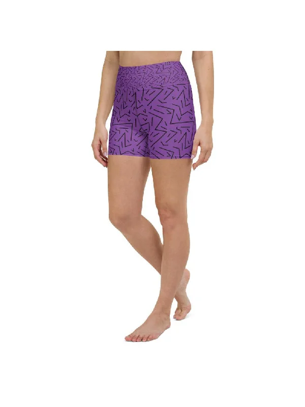 Classic Choice Purple Black Line Yoga Shorts