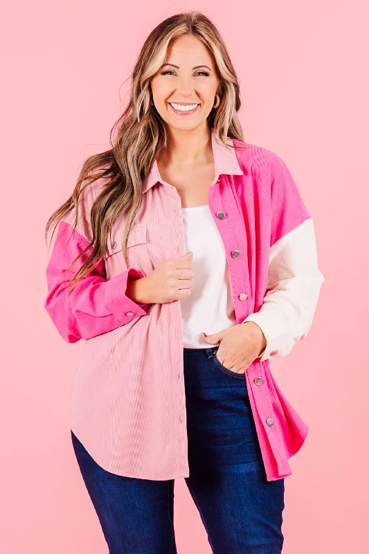Modern City Rosewater Shacket, Pink Multi
