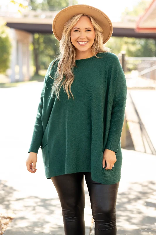 Comfortable Fashion Send Your Approval Tunic, Hunter Green