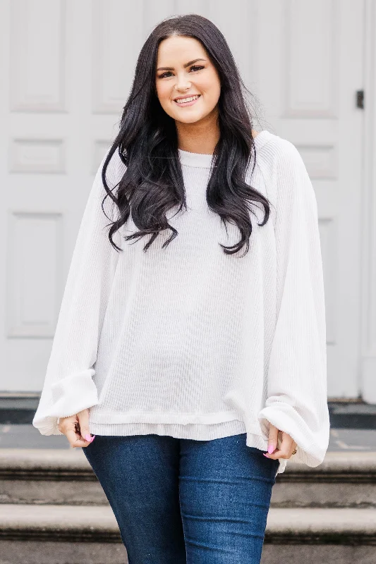 Layered Style Skating On Thin Ice Top, White