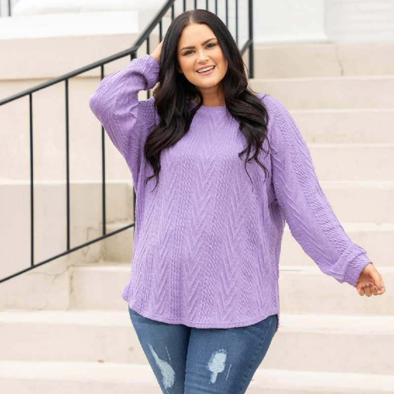 Celebrity Picks Slouchy Cableknit, Lavender