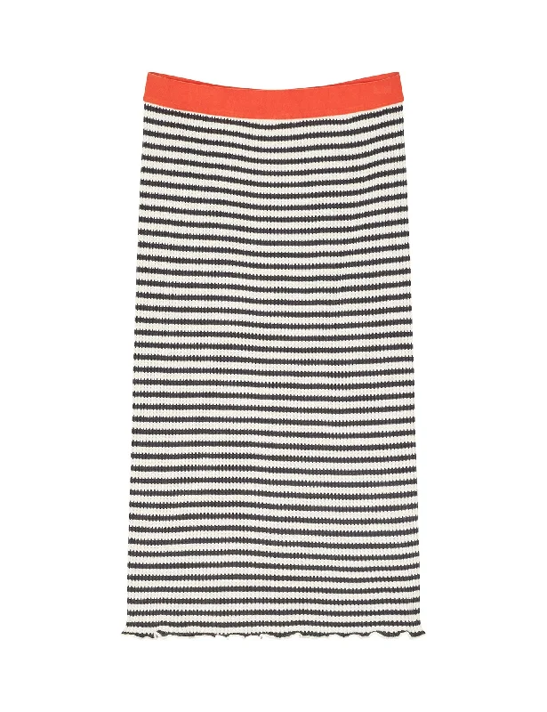 Wearable At Home Or Out Slub Rib Sweety Skirt, Deep Well/Vanilla Ice
