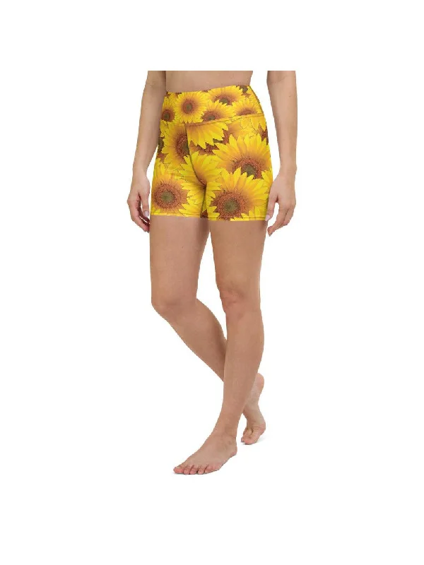 High Street Series Sunflower Yoga Shorts