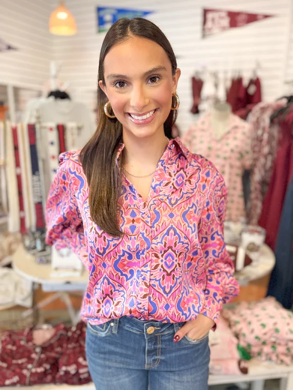 Comfort Fit The Goila Printed Top-Magenta