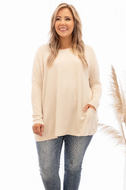 Timeless Comfort The Thrill Of The Day Sweater, Oatmeal