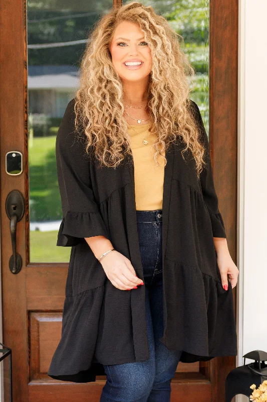 Cozy Lifestyle Under The Moon Cardigan, Black