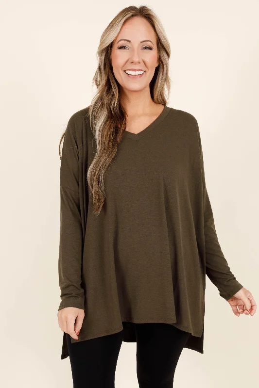 Light Layers What About You Top, Dark Olive