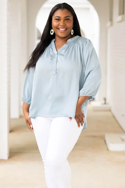 Relaxed Looks Where Have You Been Top, Chambray