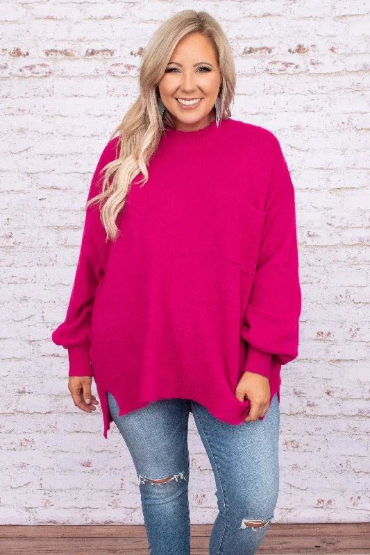 Loose Fit Yours In A Heartbeat Top, Hot Pink